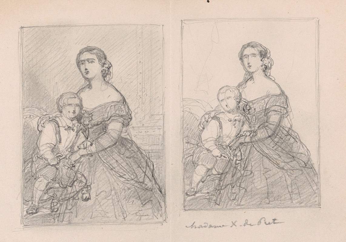 Nicaise De Keyser - Madame X. de Pret and a Portrait Study