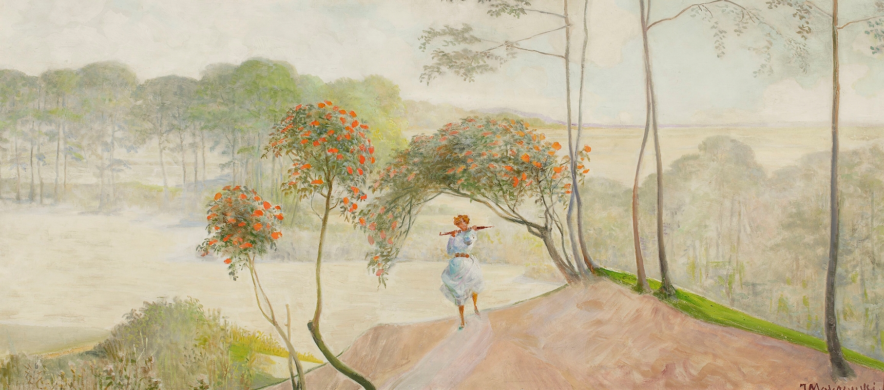 Jacek Malczewski - Landscape with rowanberry, left-hand section of the triptych “Go to the streams”