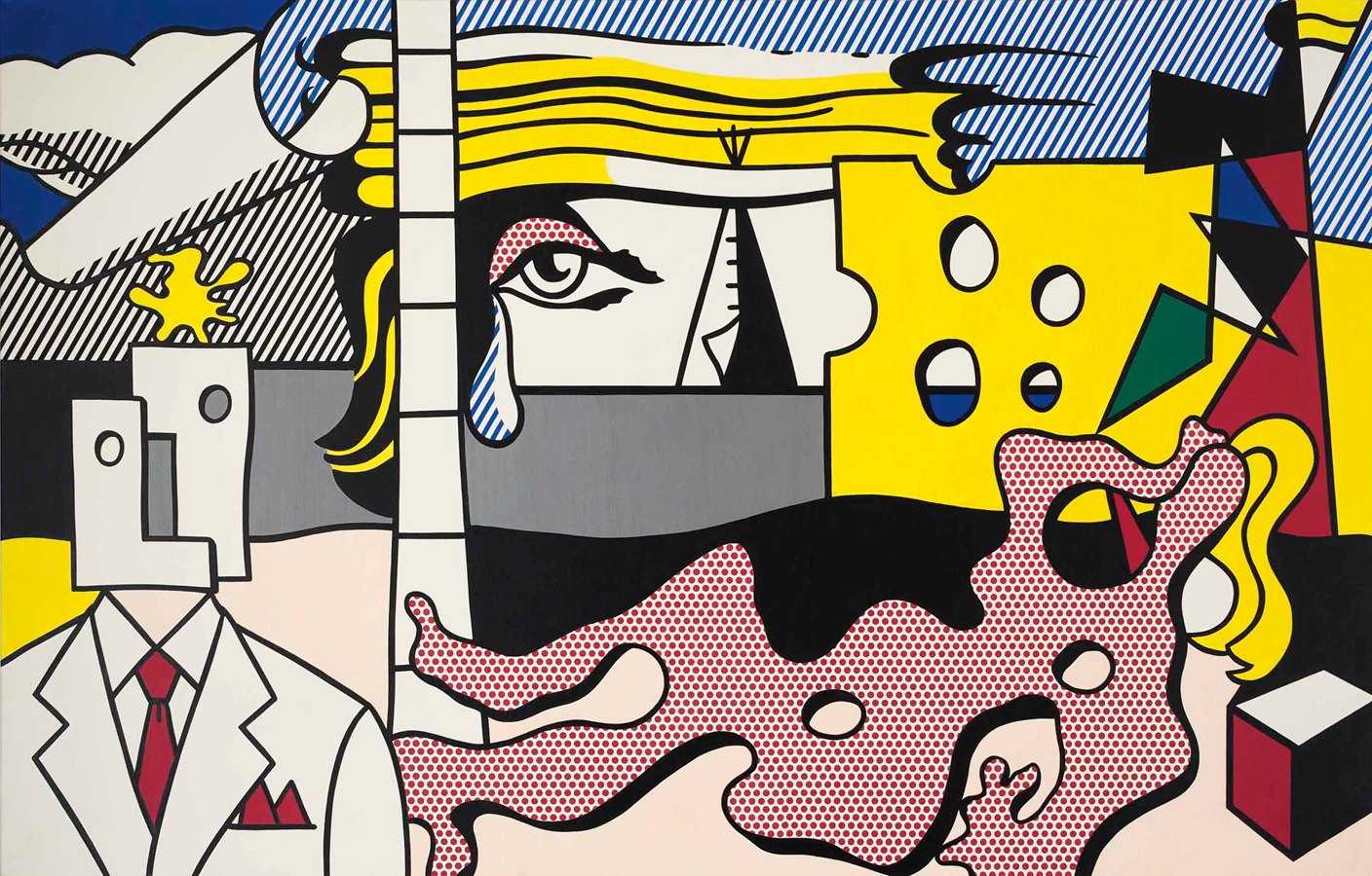 Landscape with Figures by Roy Lichtenstein - Artvee