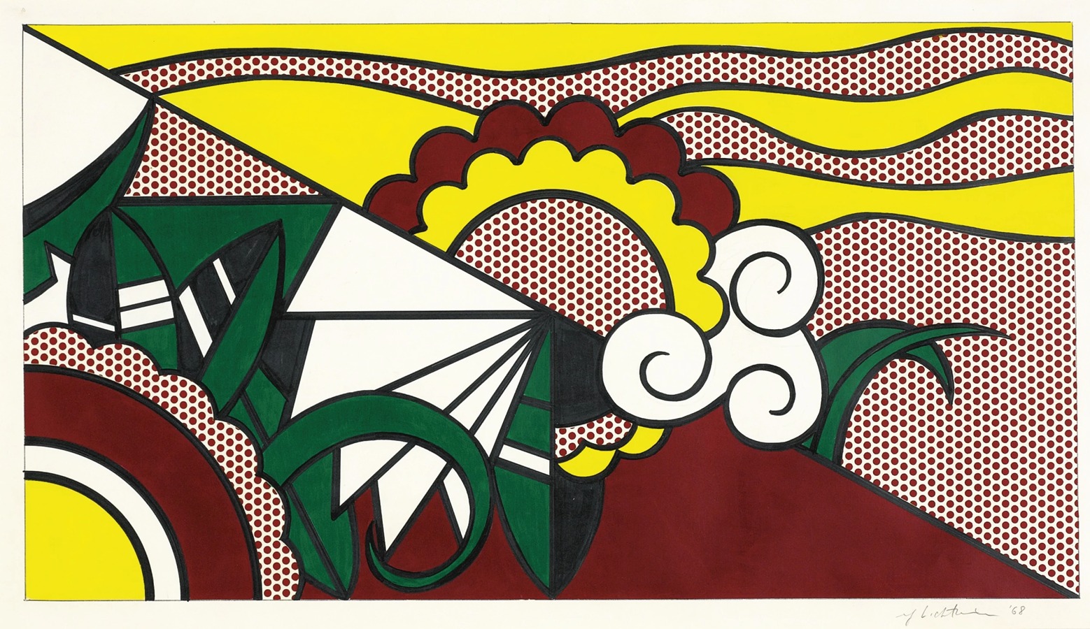 Roy Lichtenstein - Leda and the Swan (Study)