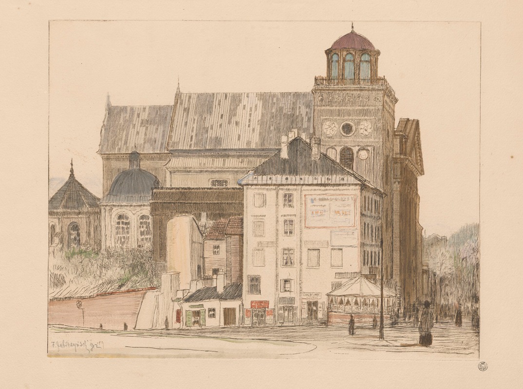 Feliks Jabłczyński - Bernardine church and tower in Warsaw