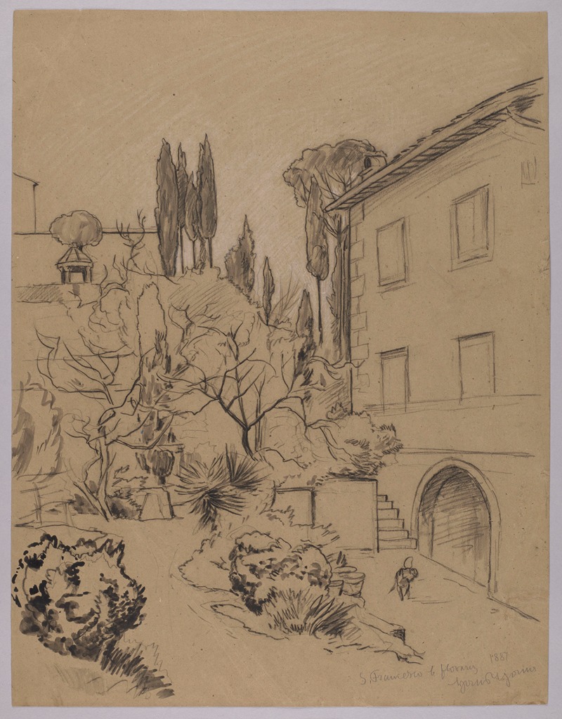 Hans Thoma - View of the Monastery of St Francis in Florence