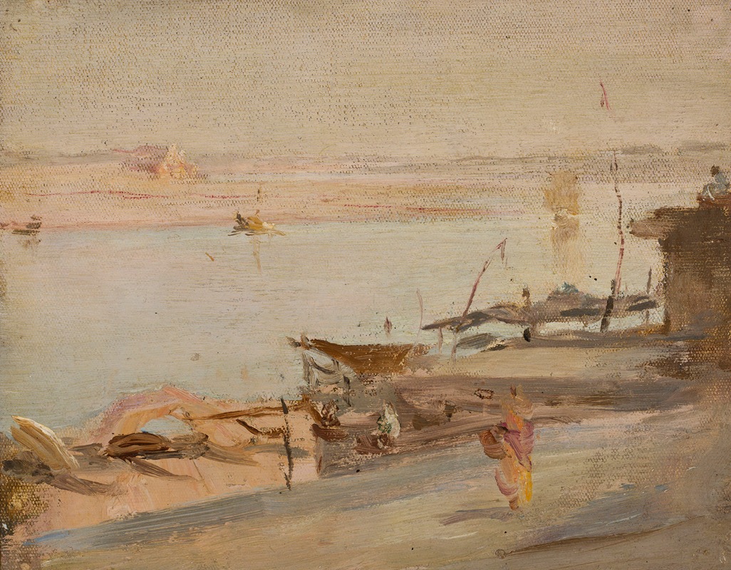 Jan Ciągliński - Benares, Ganges. From the journey to India