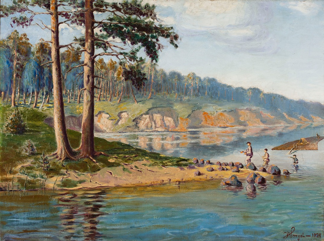 Józef Horyd - Landscape from the bank of the Neman