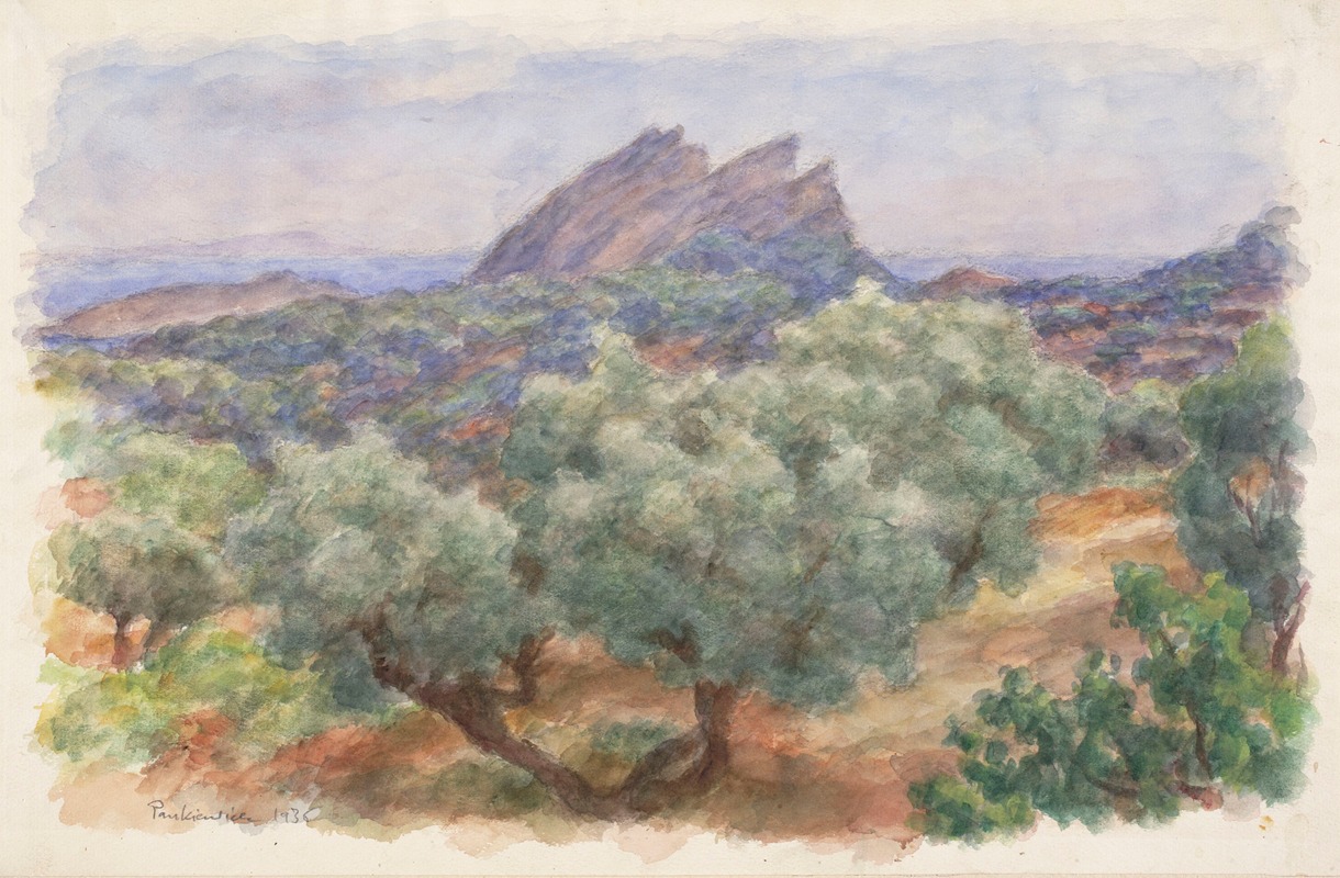 Józef Pankiewicz - Landscape with Bec d`Aigle (La Ciotat) rock