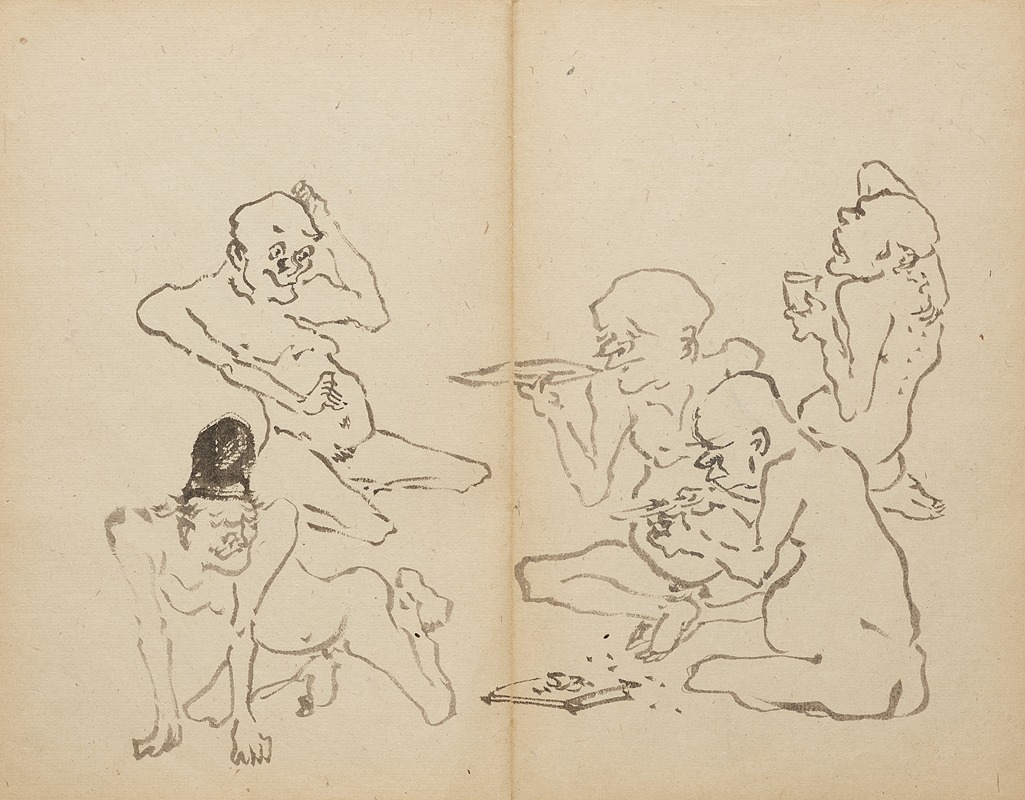 Kawanabe Kyōsai - Drinking Party