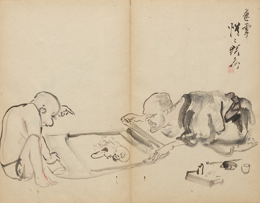 Kawanabe Kyōsai - Looking at a Painting