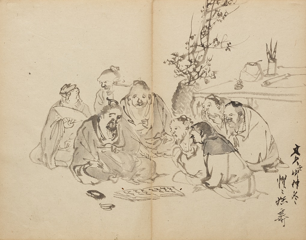 Kawanabe Kyōsai - Scholars’ Gathering