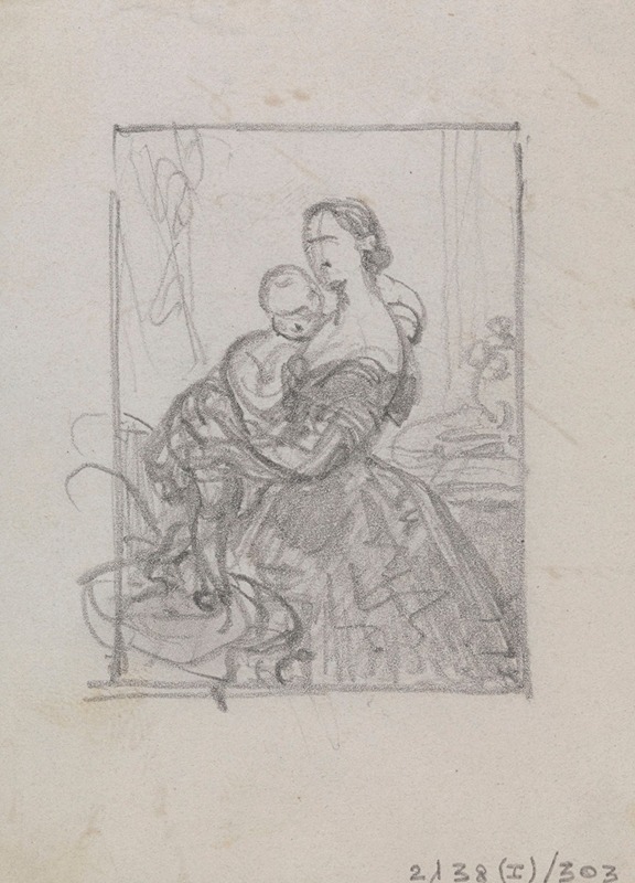 Nicaise De Keyser - Portrait of a Woman and a Child