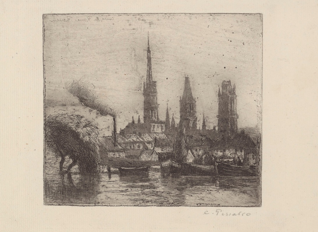 Camille Pissarro - Cours la Reine ou Bords de la Seine, Rouen
