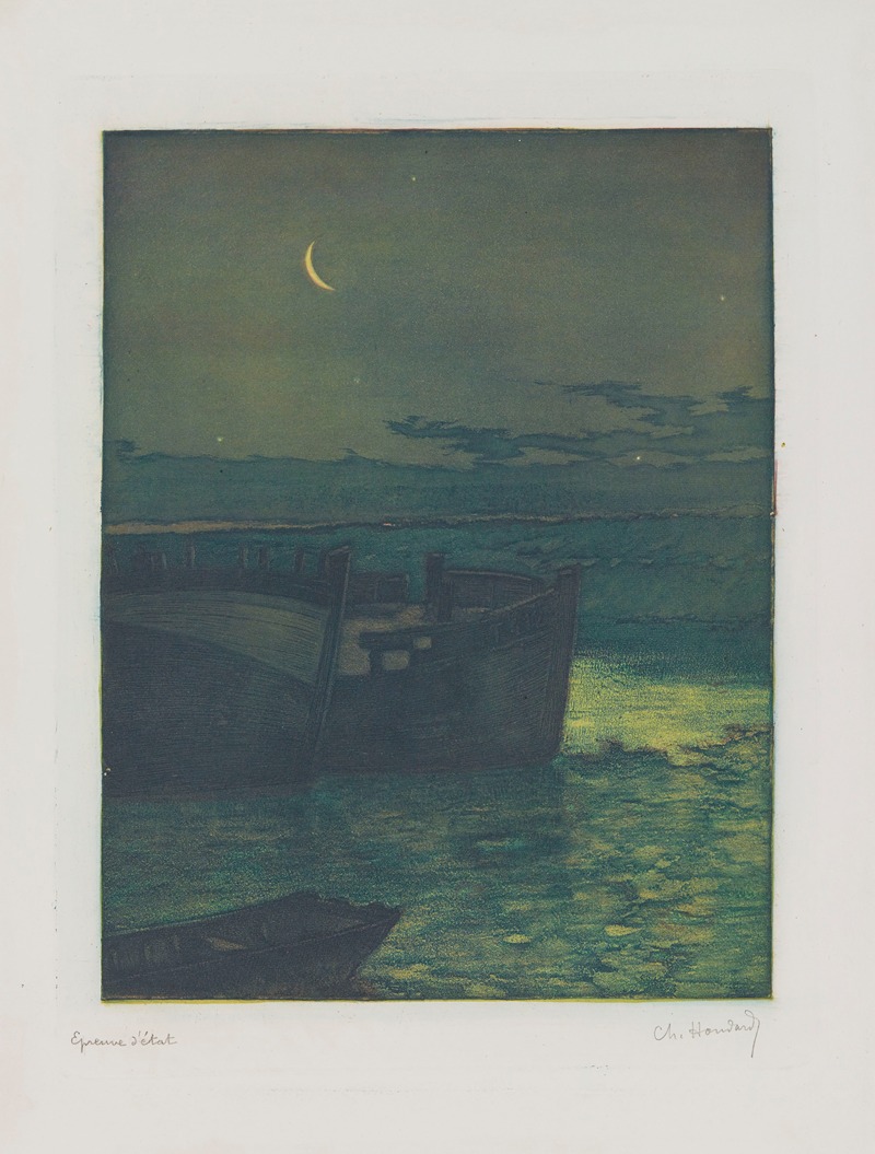 Charles-Louis Houdard - Epaves, navire échoué au clair de lune