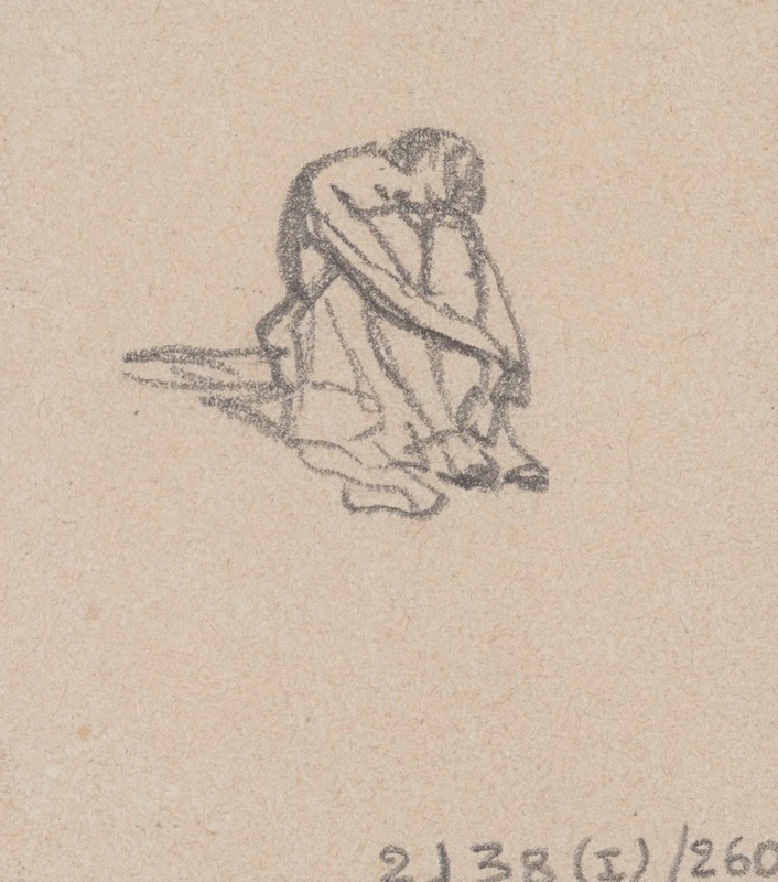 Nicaise De Keyser - Seated Huddled Figure