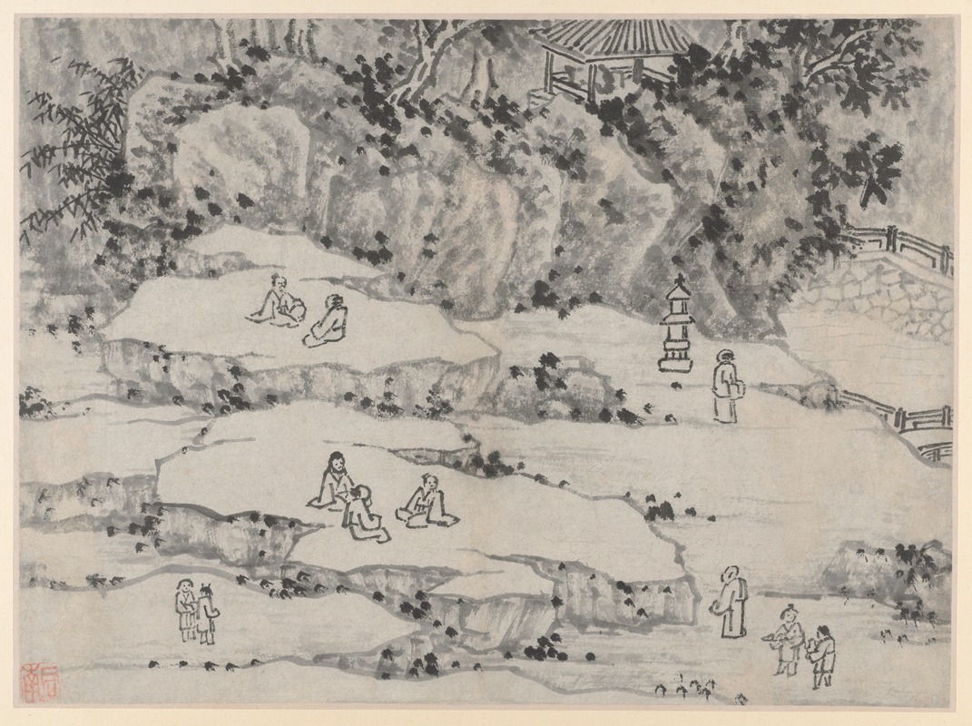 Shen Zhou - The Nodding Stone Terrace, Tiger Hill, and the Thousand-Man Seat, from Twelve Views of Tiger Hill, Suzhou