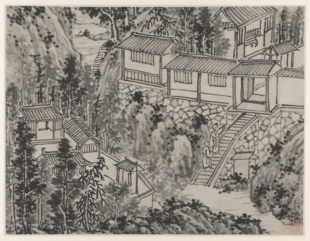 Shen Zhou - The Pine Retreat, from Twelve Views of Tiger Hill, Suzhou