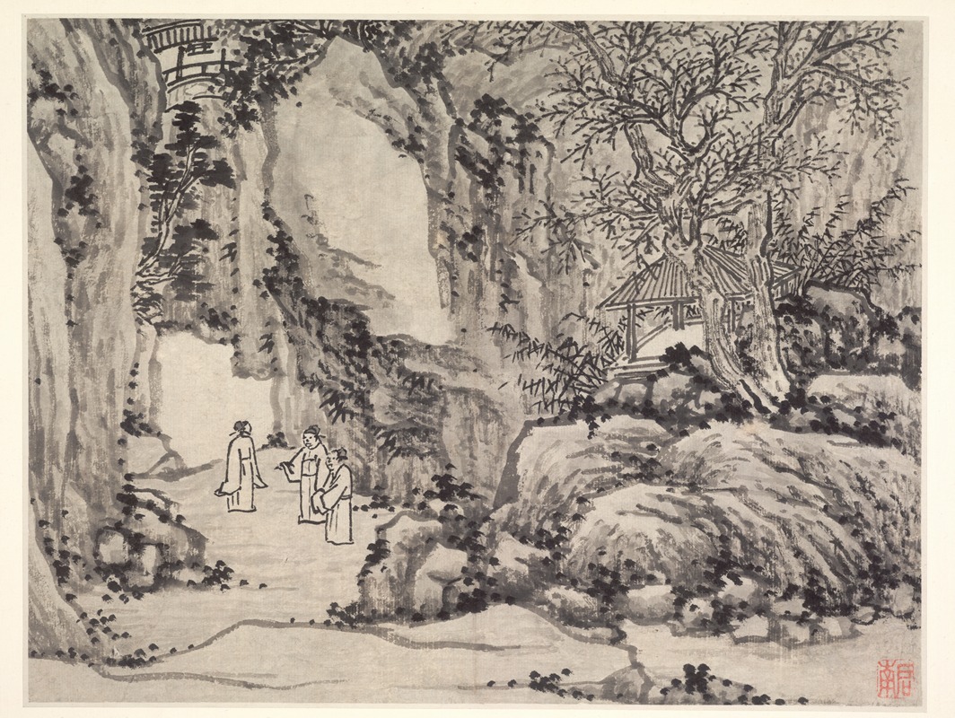 Shen Zhou - The Sword Spring, Tiger Hill, from Twelve Views of Tiger Hill, Suzhou