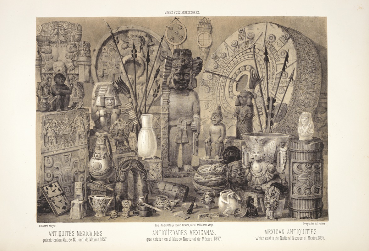 C. Castro - Mexican antiquities, which exist in the National Museum of México, 1857