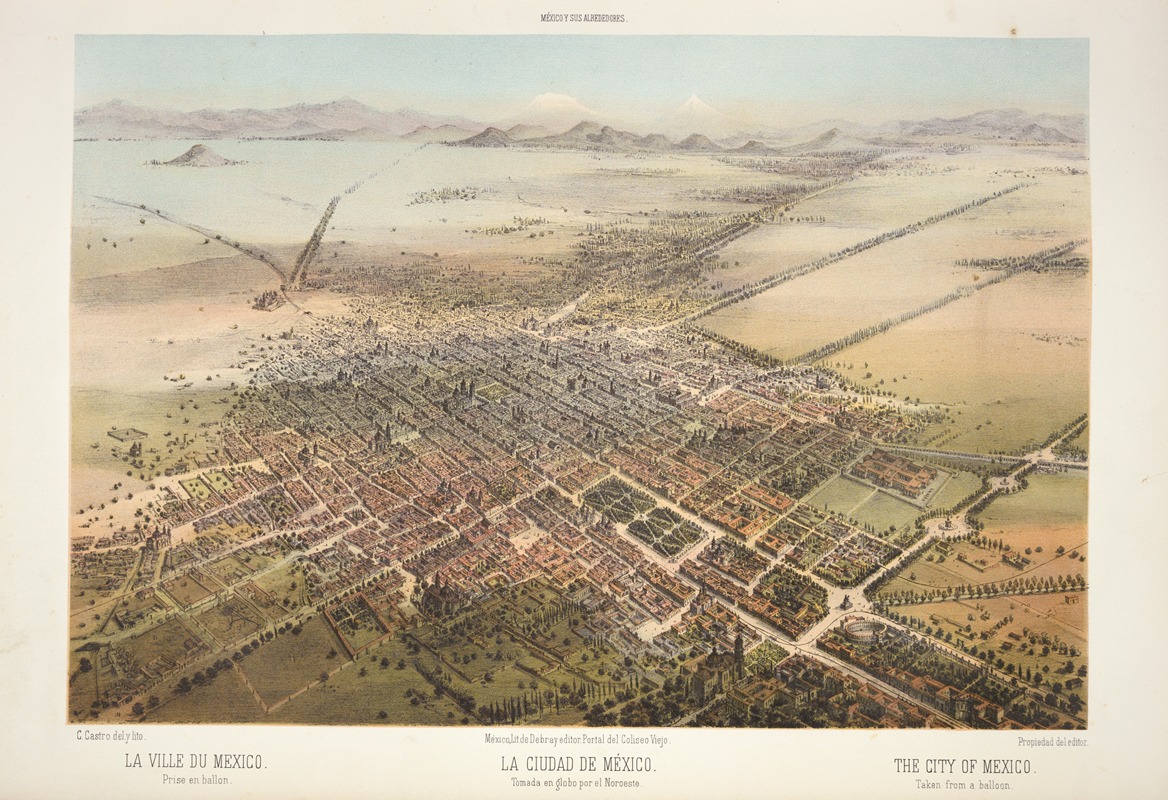 C. Castro - The City of Mexico, taken from a balloon.