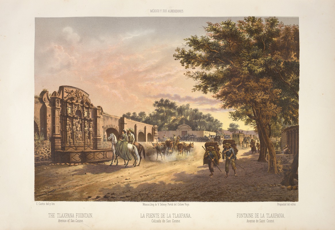 C. Castro - The Tlaxpana fountain, Avenue of San Cosme.