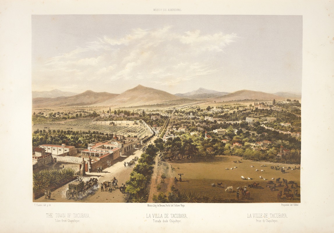 C. Castro - The town of Tacubaya, taken from Chapultepec.