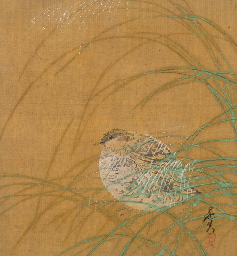 Shibata Zeshin - Quail in Grass