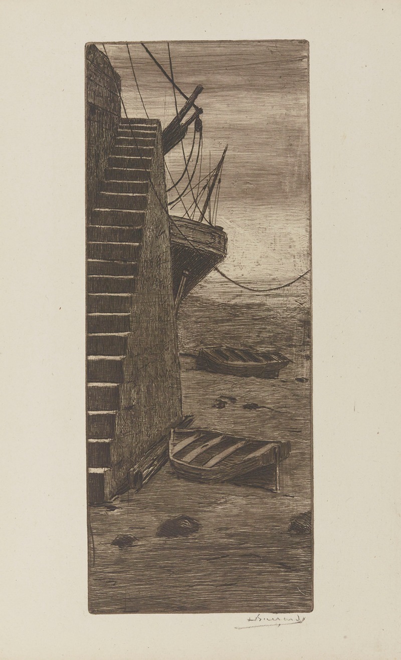 Henri-Charles Guérard - Escalier de la cale au Pollet, Dieppe