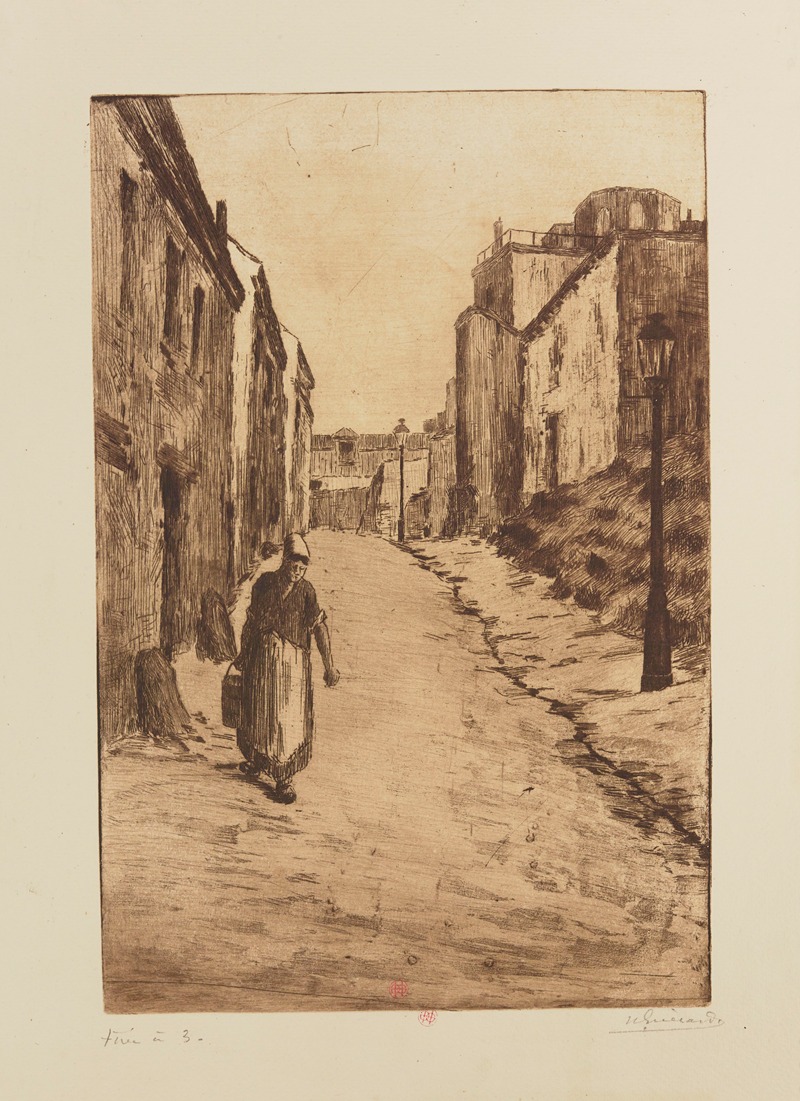 Henri-Charles Guérard - Paris, la rue Cortot, Montmartre