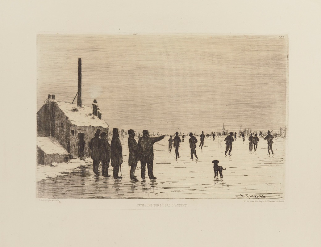 Henri-Charles Guérard - Patineurs sur le lac d’Annecy