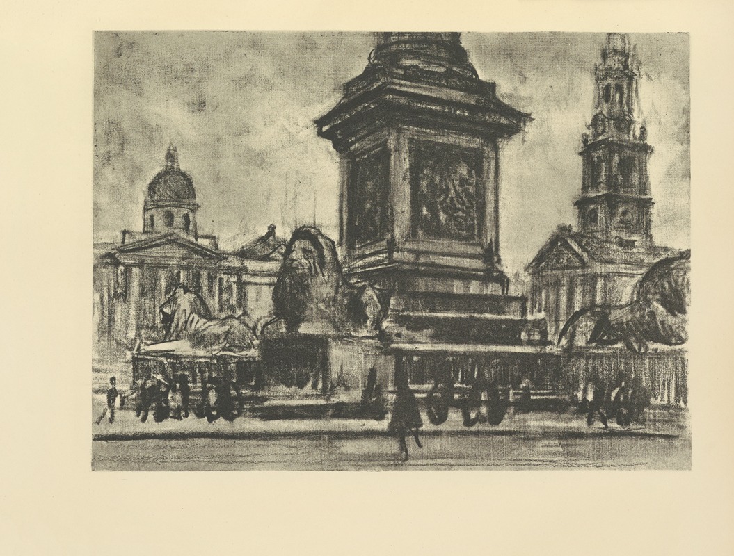 Joseph Pennell - Lions, Trafalgar Square