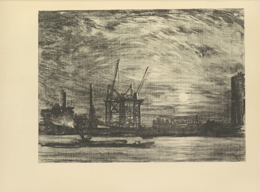 Joseph Pennell - Sunset over Waterloo