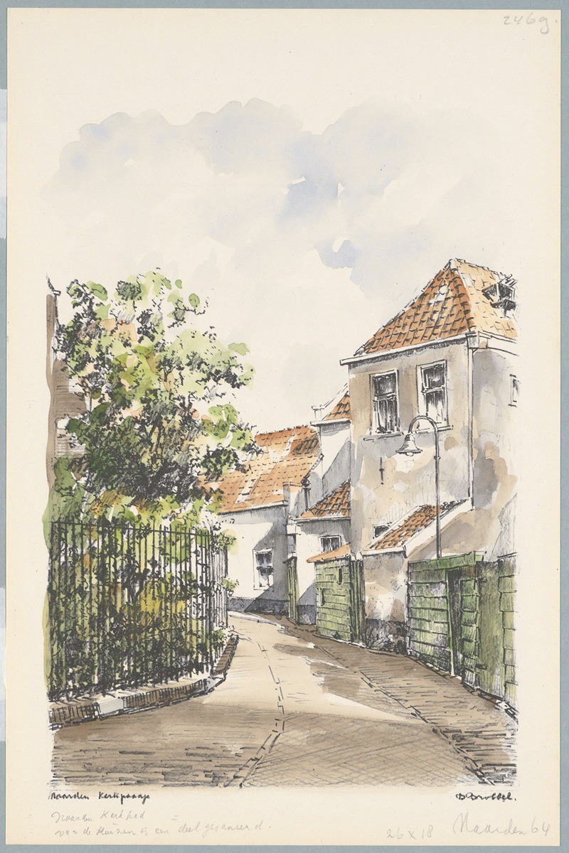 Bob Brobbel - Kerkpaadje. Van de huizen is een deel gesaneerd