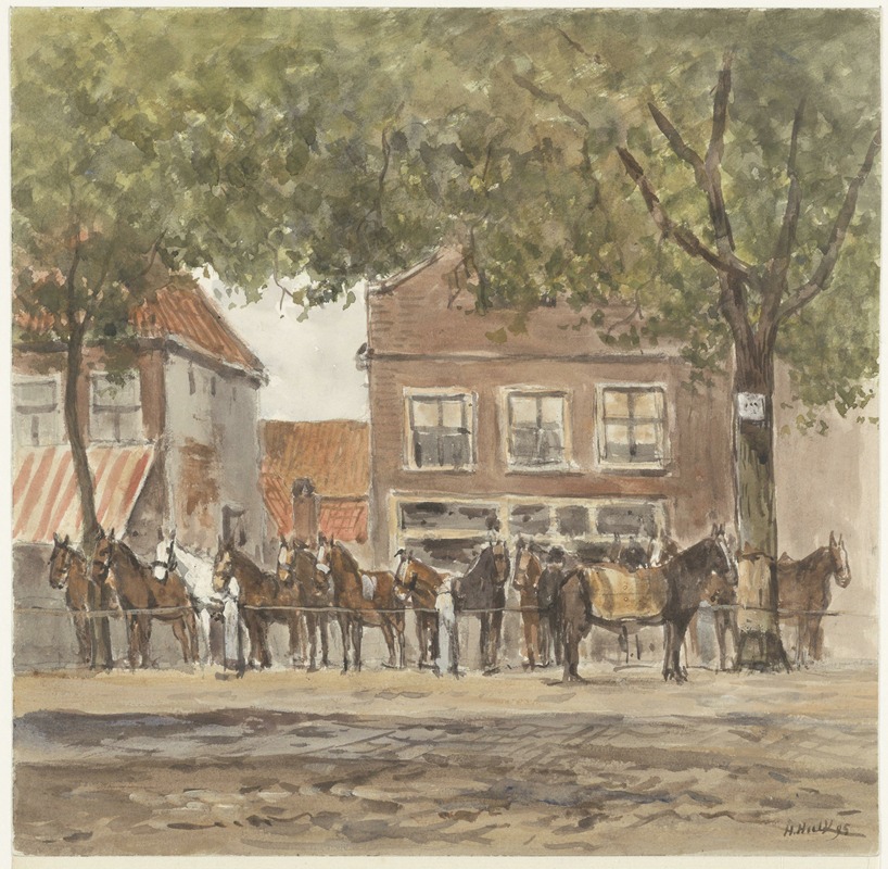 Hendrik Hulk - Paardenmarkt op het Plein