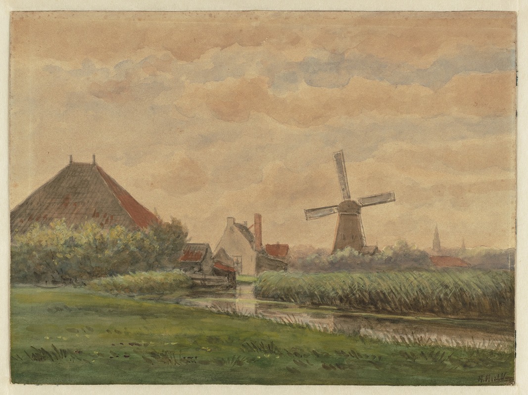 Hendrik Hulk - Gezicht op molen de Liefhebber
