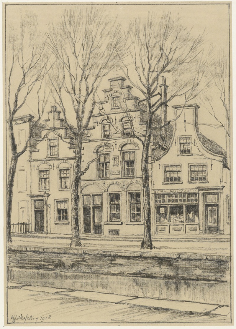 Hendrik Jan Wesseling - Bakenessergracht 55 (huis van Ph.Wouwerman) en aangrenzende huizen