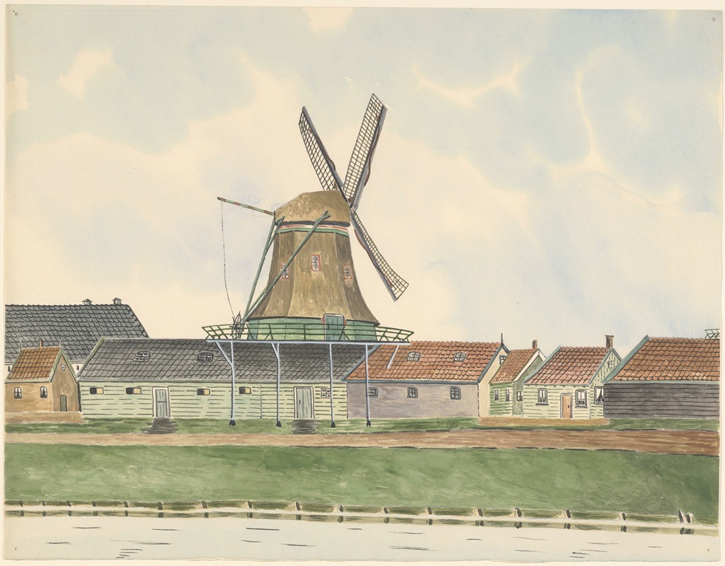 Johannes Nicolaas Eijman - molen; oliemolen Het Witte-Paard aan het Zaandijkerwegje, 1893 gesloopt