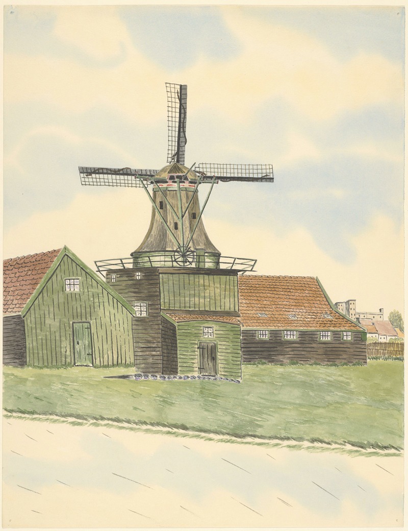 Johannes Nicolaas Eijman - molens; Blauwselmolen De Huisvrouw, Blauwepad.