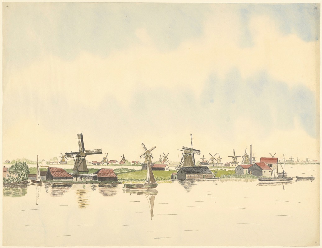 Johannes Nicolaas Eijman - molens; molengroep aan de Kalverpoel.