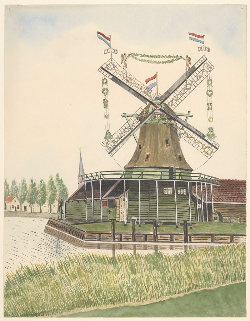 Johannes Nicolaas Eijman - molens; oliemolen De Poelsnip, in bruidstooi