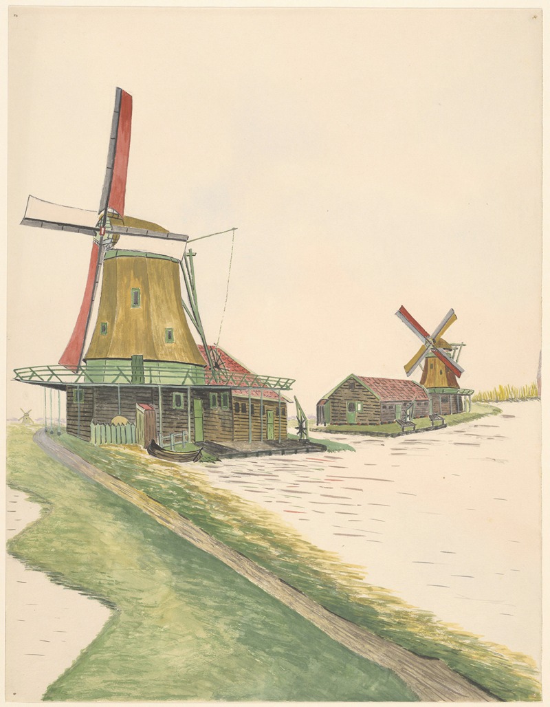 Johannes Nicolaas Eijman - molens; oliemolens De Os en De Windhond, Kalverringdijk