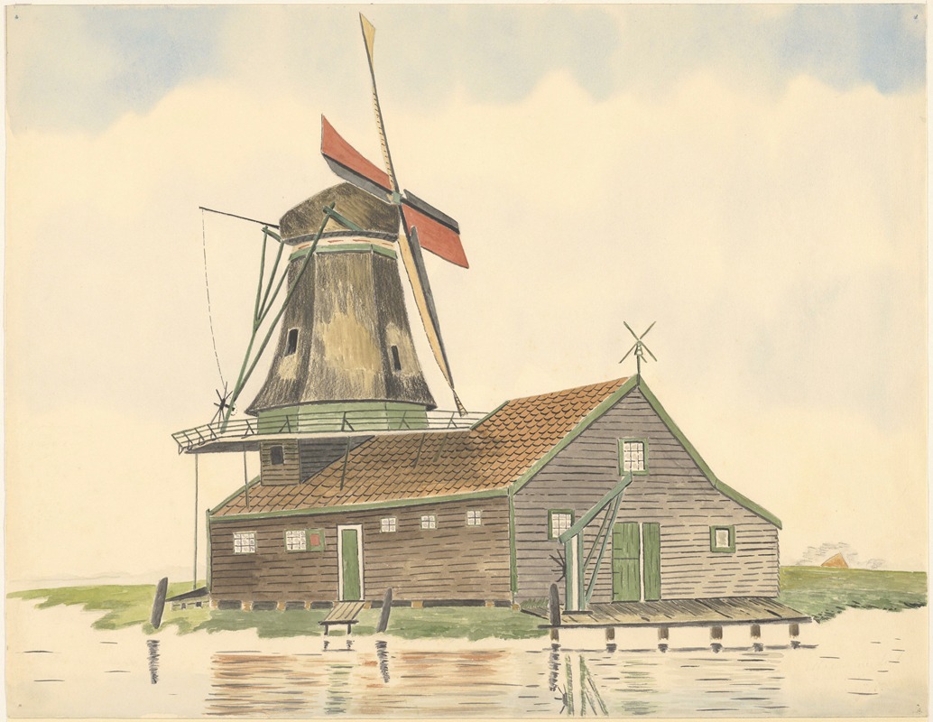 Johannes Nicolaas Eijman - Oliemolen De Kat aan de Kalverringdijk