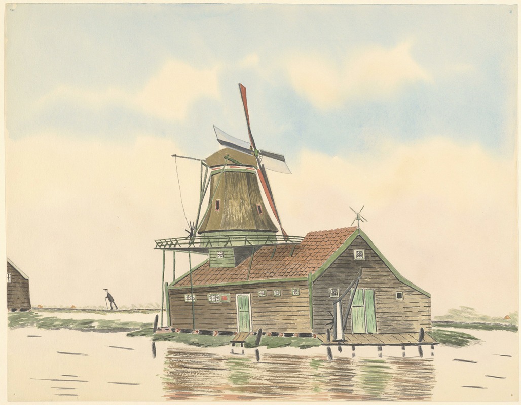 Johannes Nicolaas Eijman - oliemolen De Kat aan de Kalverringdijk
