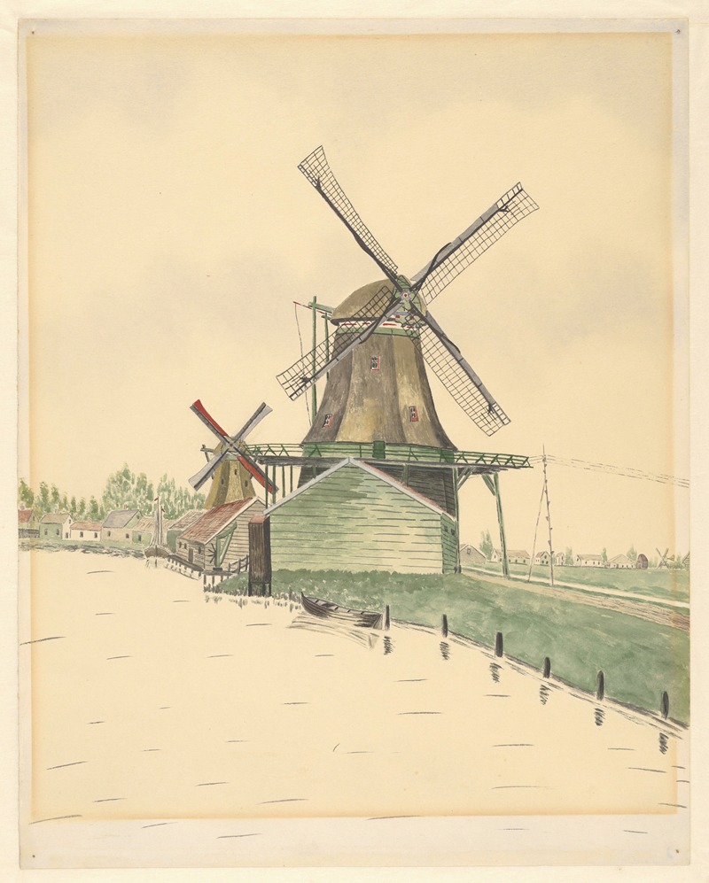 Johannes Nicolaas Eijman - Oliemolen De Koperslager en het Vette-Schaap aan het Zaandijkerwegje