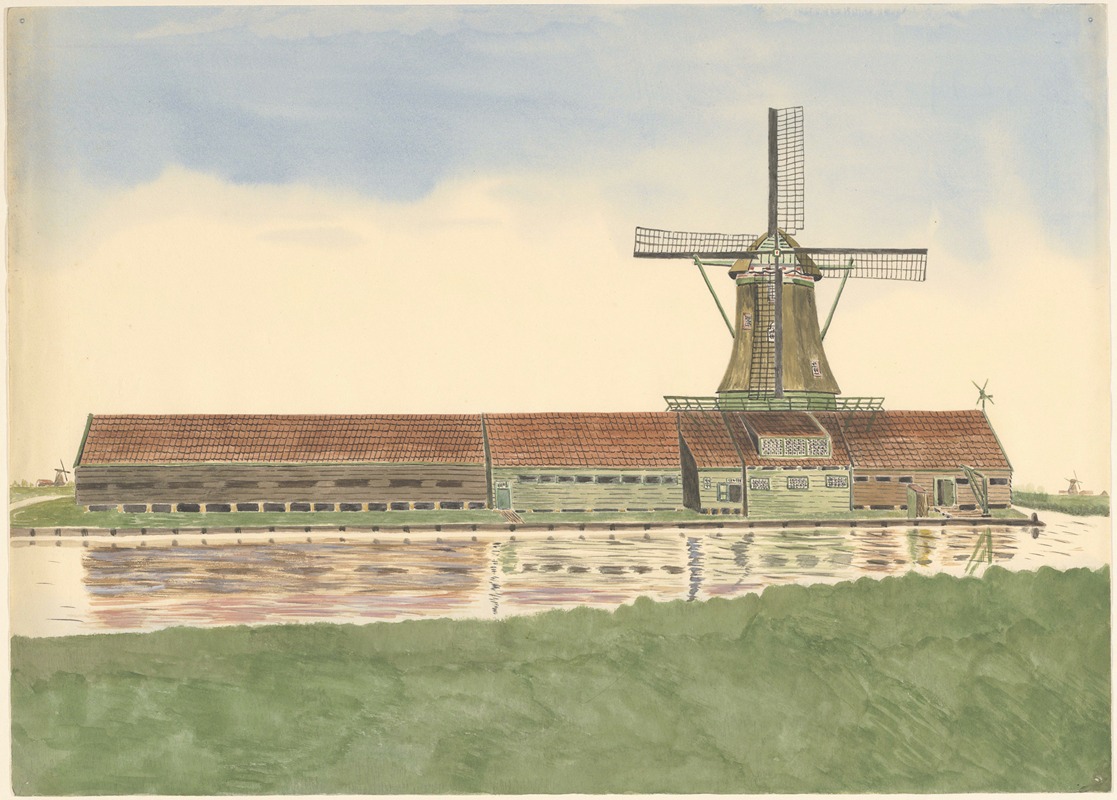 Johannes Nicolaas Eijman - Papiermolen de Eendracht aan de westzijde van het Zaandammerpad, Wormer