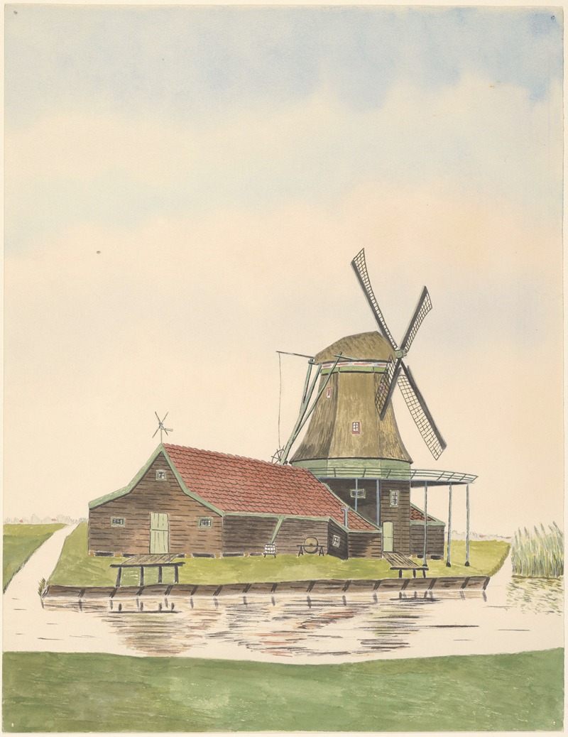 Johannes Nicolaas Eijman - Verfmolen De Snijder, ook Jan-Snijdersmolen, stond aan de overzijde van de Nieuwe-Vaart, hoek Kokersloot
