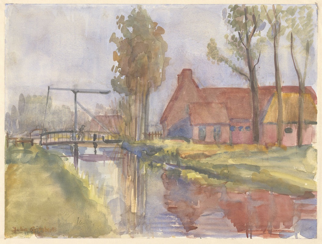 Julia Giesberts - Huis aan de Drecht, een ophaalbrug