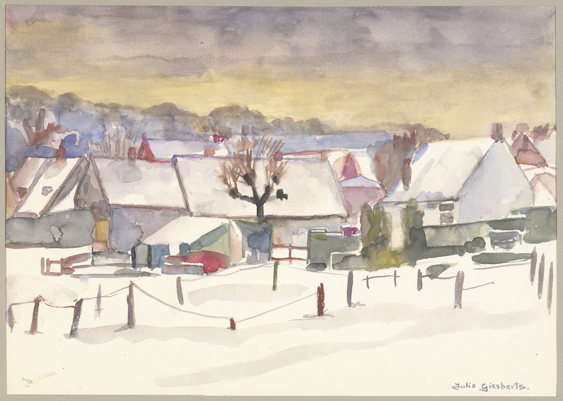 Julia Giesberts - Winters stadsgezichtje van Bennebroek