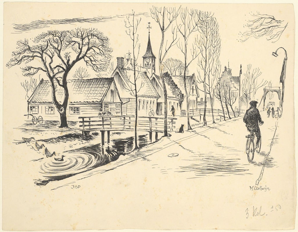 Maarten Oortwijn - Gezicht in de Dorpsstraat te Jisp.