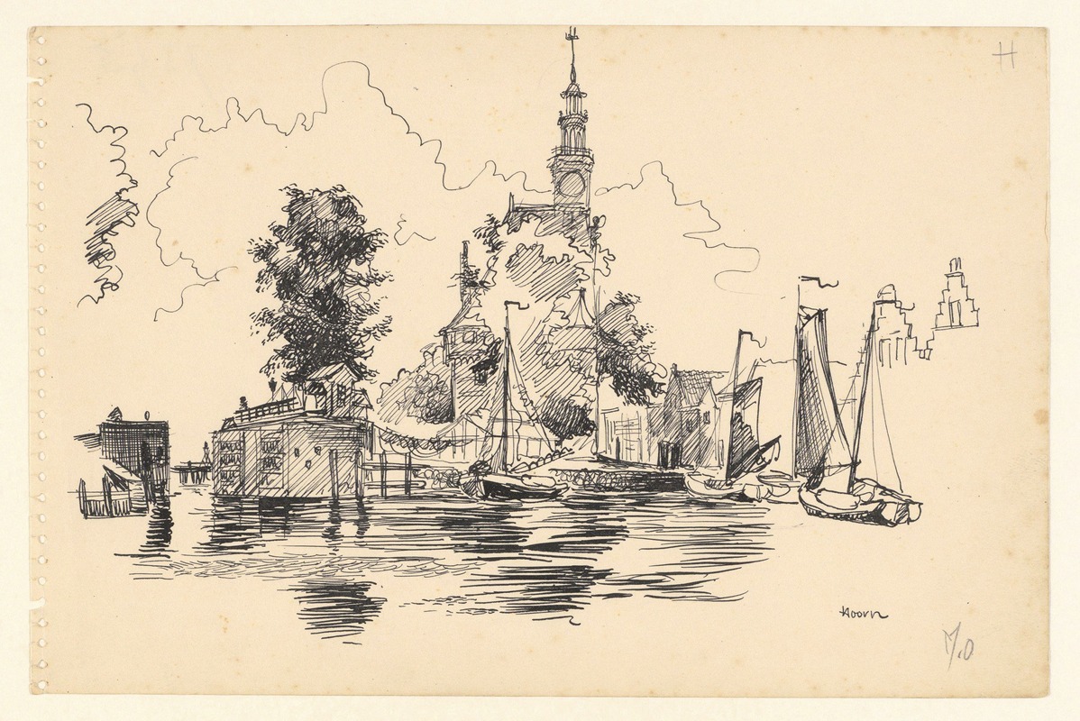 Maarten Oortwijn - Gezicht op de Hoofdtoren vanaf het water van de Vluchthaven.