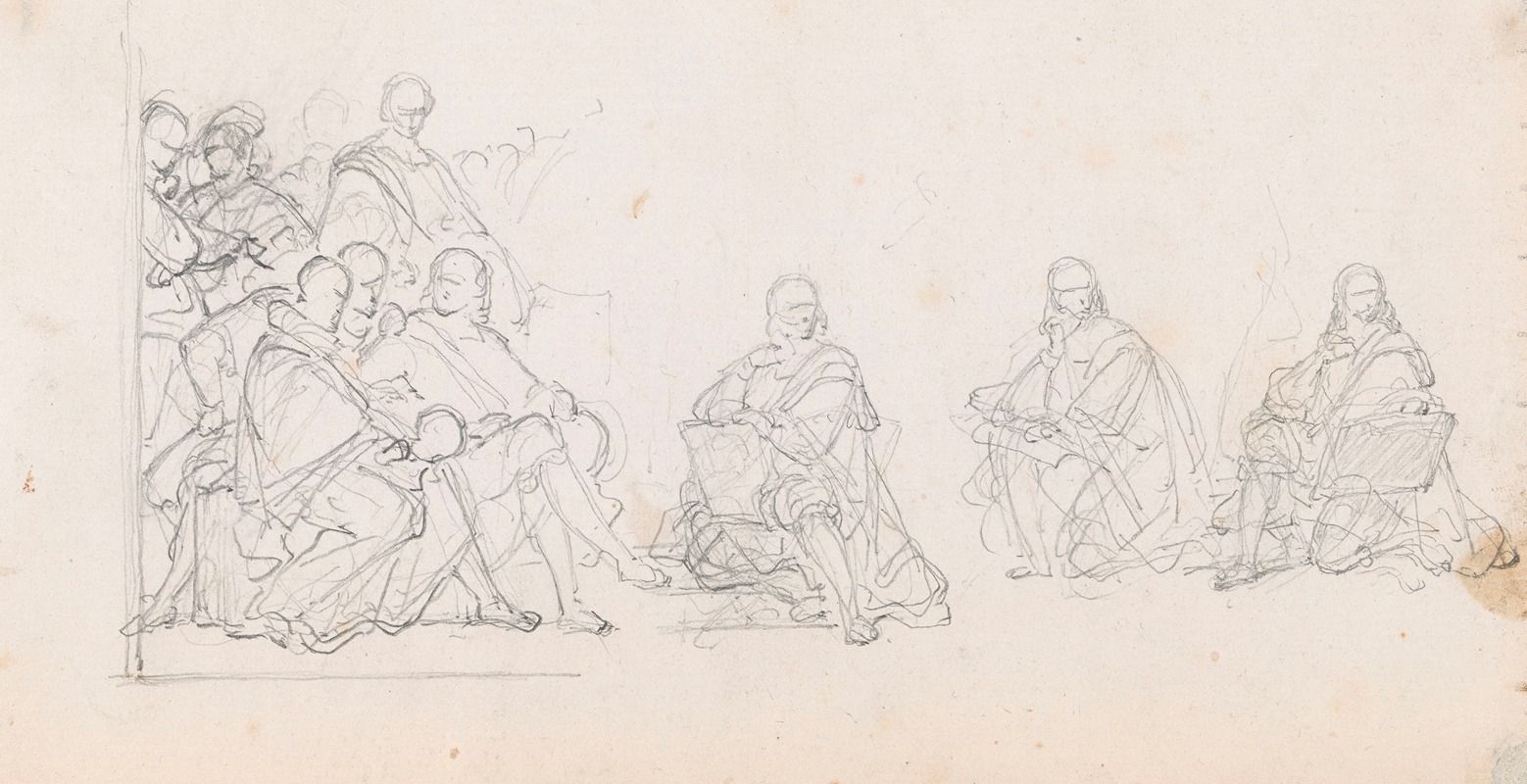 Nicaise De Keyser - The Group of Artists and the Seated Cornelis Huysmans