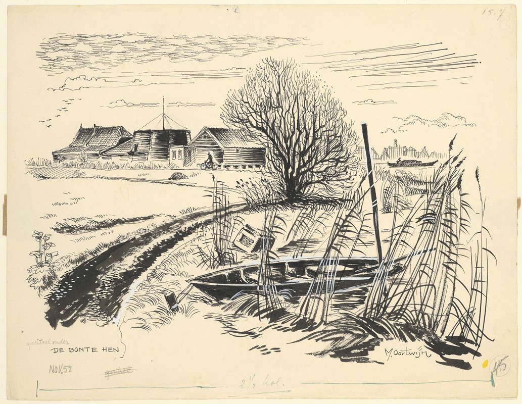 Maarten Oortwijn - Gezicht op de onderbouw van molen ‘De Bonte Hen’ te Zaandam.