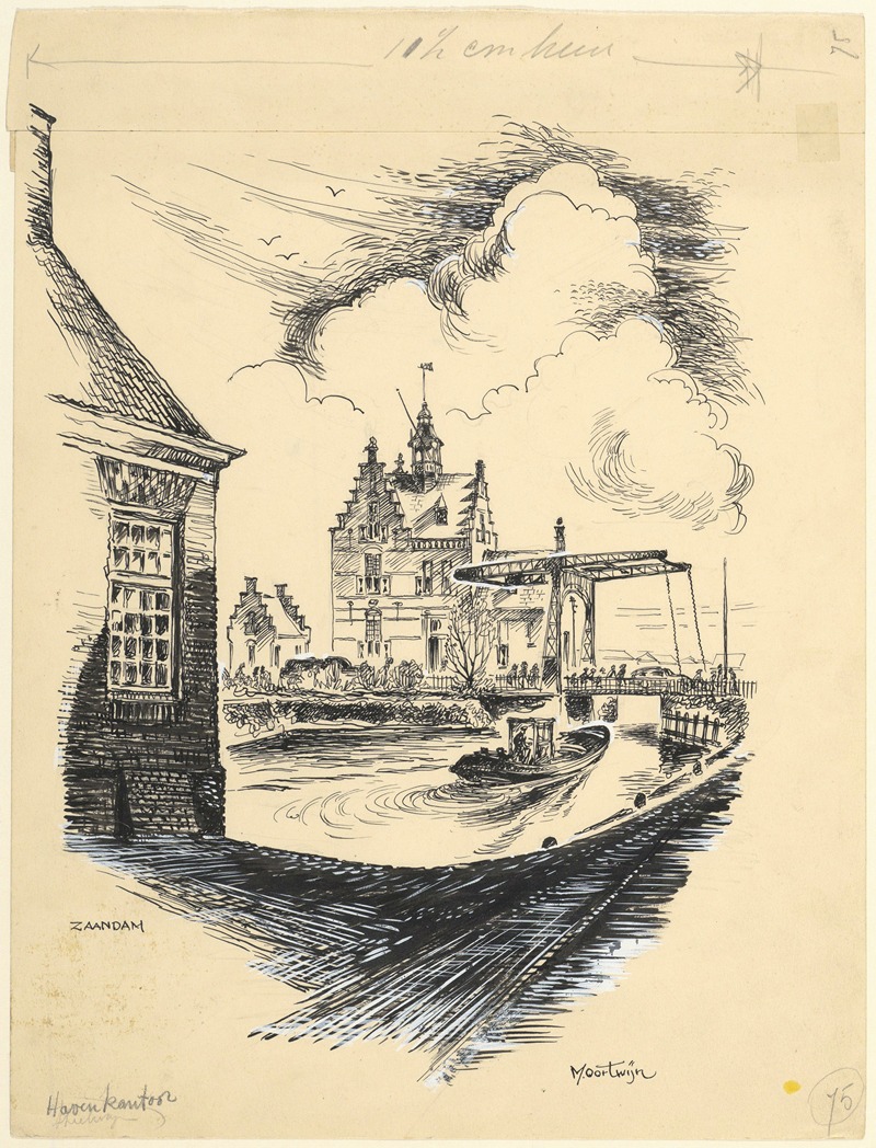 Maarten Oortwijn - Gezicht op het havenkantoor te Zaandam.